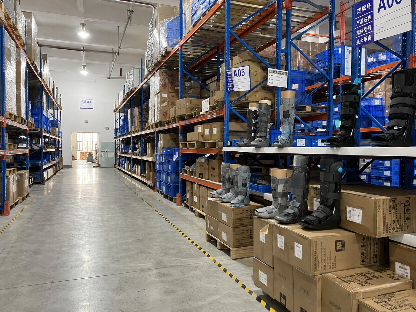 Finished cartons in warehouse