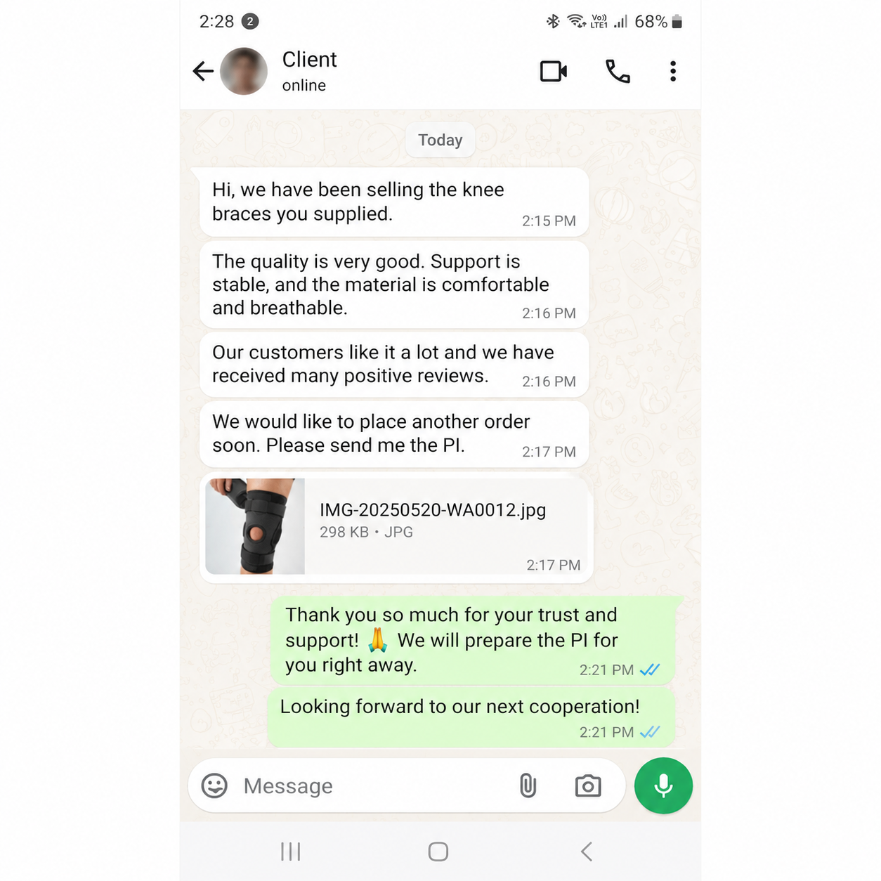 Customer feedback from an AUXMED partner